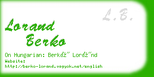 lorand berko business card